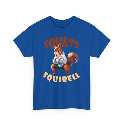 Squats Squirell T-Shirt - Lustiges Cartoon T-Shirt für Fitness-Enthusiasten und Katzenliebhaber