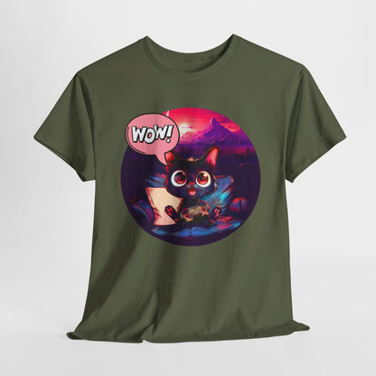 Wow! Gamer Cat" T-Shirt / Geschenk / Katzenliebhaber /Zocken / gaming / Comic / Katze