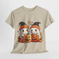 Halloween Ghost Unisex T-Shirt, Spooky Season Apparel, Orange Beanie Tee, Black Stars, Trick or Treat Shirt, Scary Costume Top