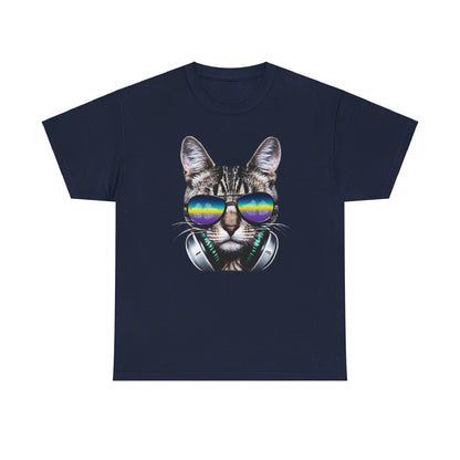 Groovy DJ Cat T-Shirt / Geschenk / Katzenliebhaber /Zocken / gaming / Comic / Katze / Kopfhörer / Musik / Music