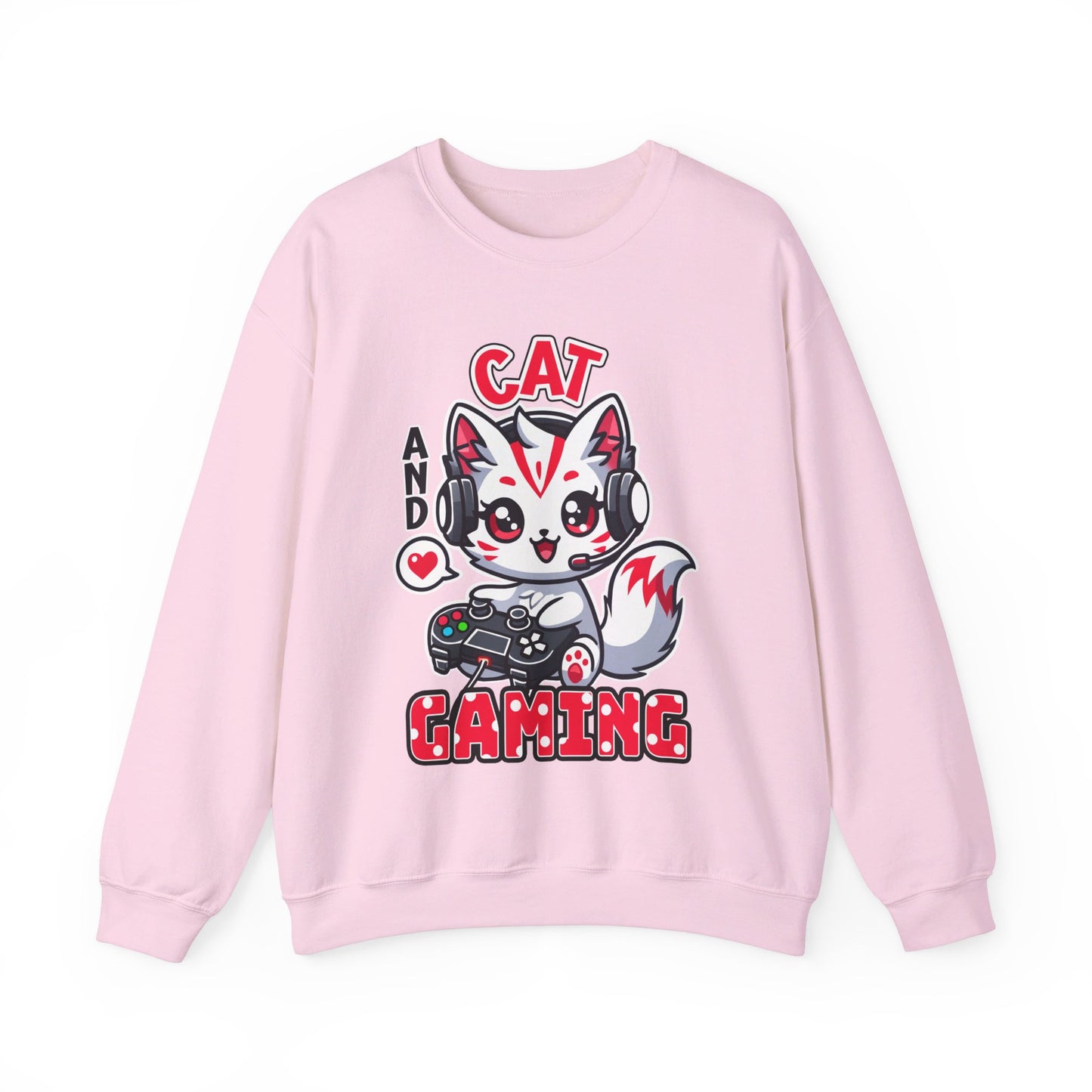 Cat and Gaming Unisex Heavy Blend™ Crewneck Sweatshirt / Anime / Katze / Geschenk / Zocken