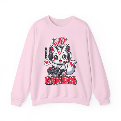 Cat and Gaming Unisex Heavy Blend™ Crewneck Sweatshirt / Anime / Katze / Geschenk / Zocken