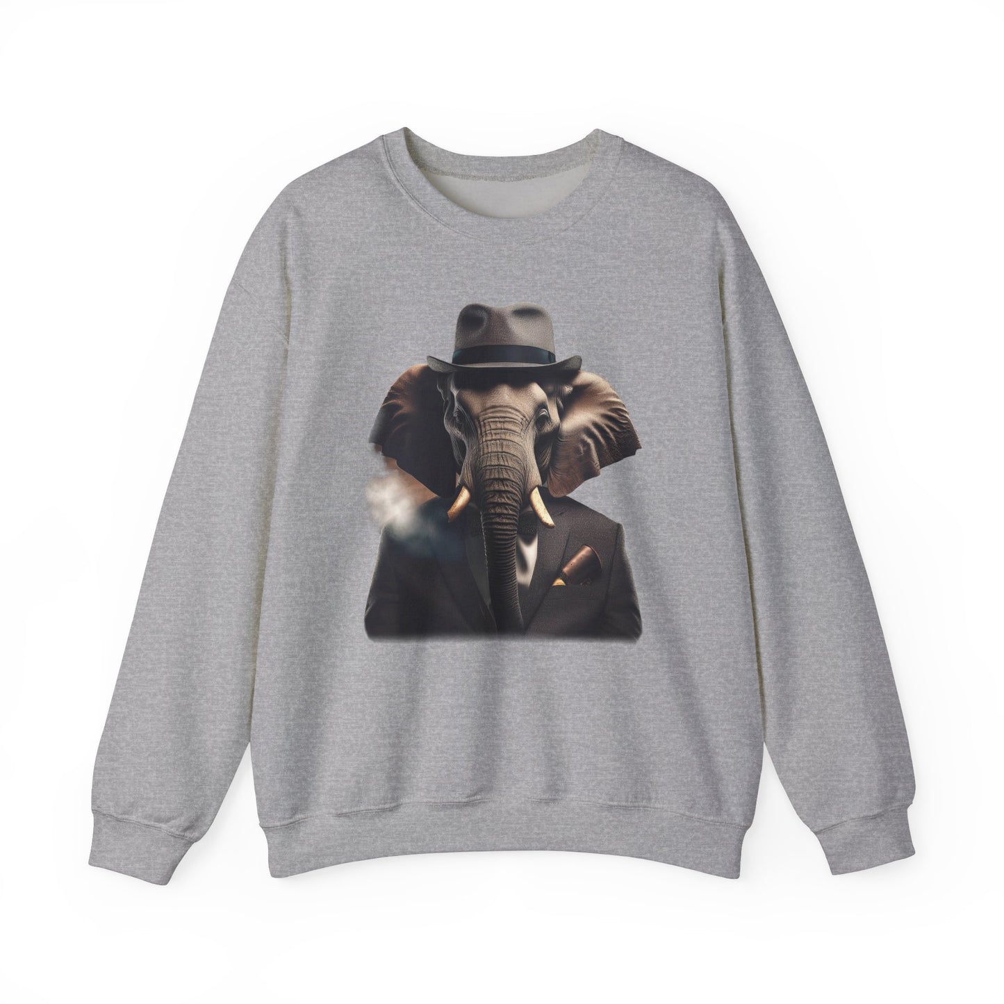 Stilvoller Elefant im Anzug / Vintage Look mit Zigarette auf Sweatshirts / Lustiger Katzenpullover / Geschenk / Katzenliebhaber /