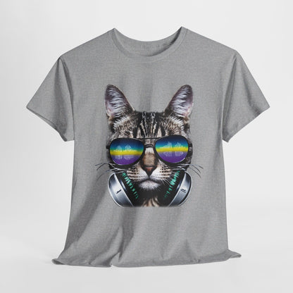 Groovy DJ Cat T-Shirt / Geschenk / Katzenliebhaber /Zocken / gaming / Comic / Katze / Kopfhörer / Musik / Music