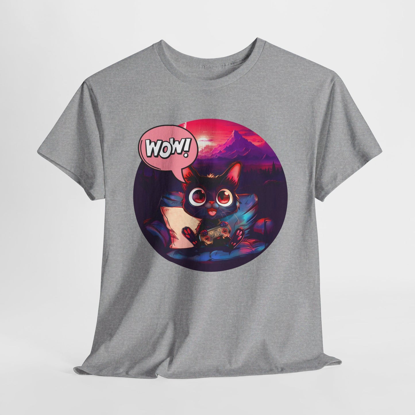 Wow! Gamer Cat" T-Shirt / Geschenk / Katzenliebhaber /Zocken / gaming / Comic / Katze