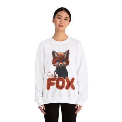 Sweatshirt Curly Fox Niedliches Fuchsmotiv mit lockigem Fell auf Kinder Sweatshirts /Trendiges Design für Tierliebhaber süss/Geschenk