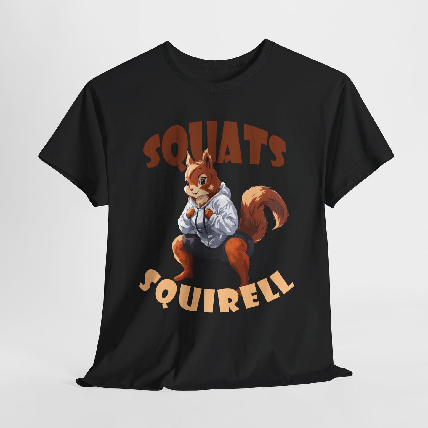 Squats Squirell T-Shirt - Lustiges Cartoon T-Shirt für Fitness-Enthusiasten und Katzenliebhaber