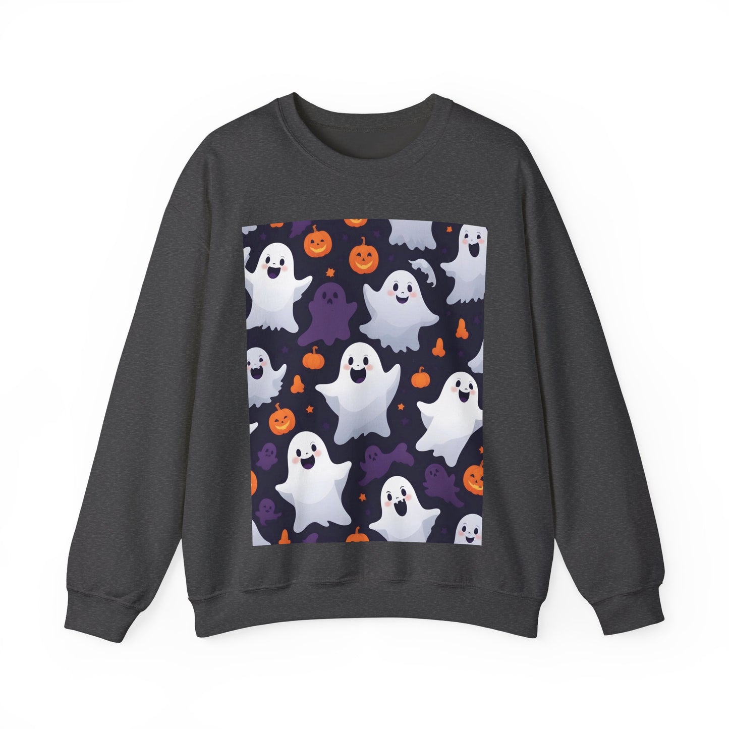 Halloween Ghost & Pumpkins Sweatshirt, Halloween Crewneck, Spooky Ghost Sweater, Halloween Pumpkin Jumper, Fall Ghost Sweatshirt