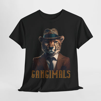 Cool leopart Gangster Tee Shirt, Gangimals, Funny Cat Shirt, Cat Lover Gift, Vintage Cat Tee, Retro Graphic Tee, Cat Owner Tee