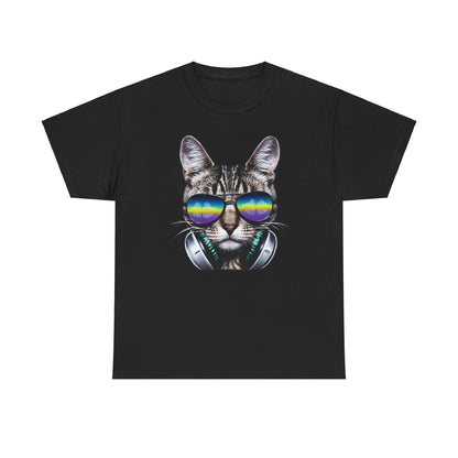 Groovy DJ Cat T-Shirt / Geschenk / Katzenliebhaber /Zocken / gaming / Comic / Katze / Kopfhörer / Musik / Music