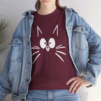 Minimalist Cat Face T-Shirt / Geschenk / Katzenliebhaber /Zocken / gaming / Comic / Katze