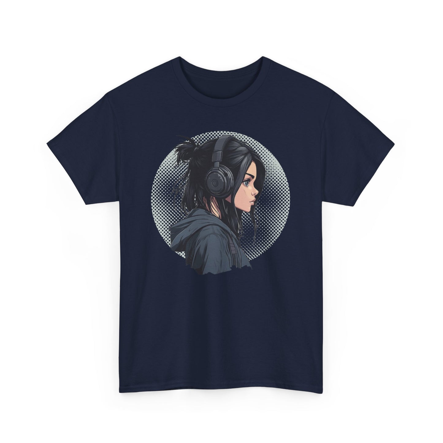 Music Lover Anime Girl, Graphic Tee, Sound Enthusiast Gift, Headphone T-Shirt, Fun Music Shirt, Trendy Music Top