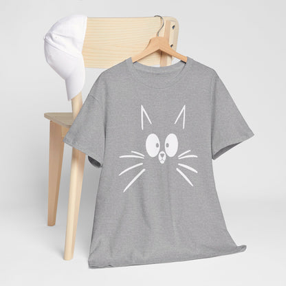 Minimalist Cat Face T-Shirt / Geschenk / Katzenliebhaber /Zocken / gaming / Comic / Katze