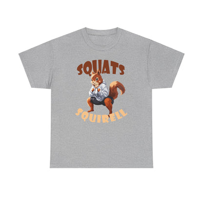 Squats Squirell T-Shirt - Lustiges Cartoon T-Shirt für Fitness-Enthusiasten und Katzenliebhaber