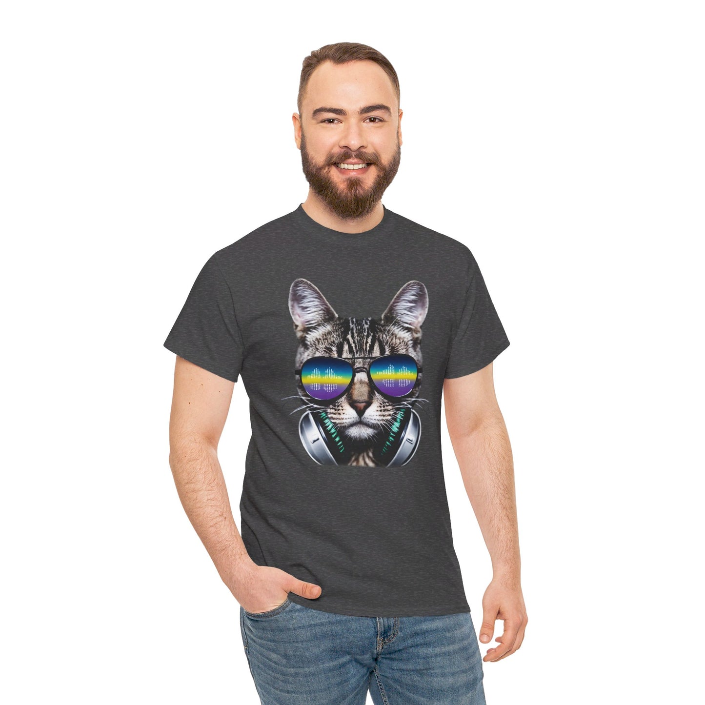 Groovy DJ Cat T-Shirt / Geschenk / Katzenliebhaber /Zocken / gaming / Comic / Katze / Kopfhörer / Musik / Music