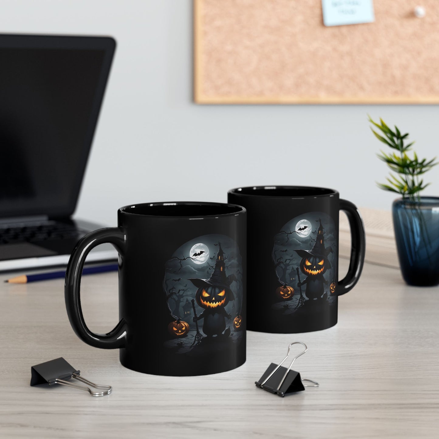 Halloween Mug scary Pumkinman Süßen Geistern, Hexen und Kürbissen / Perfect Halloween Decoration and Gifts, Black Coffee Cup, Spooky Tea Mug