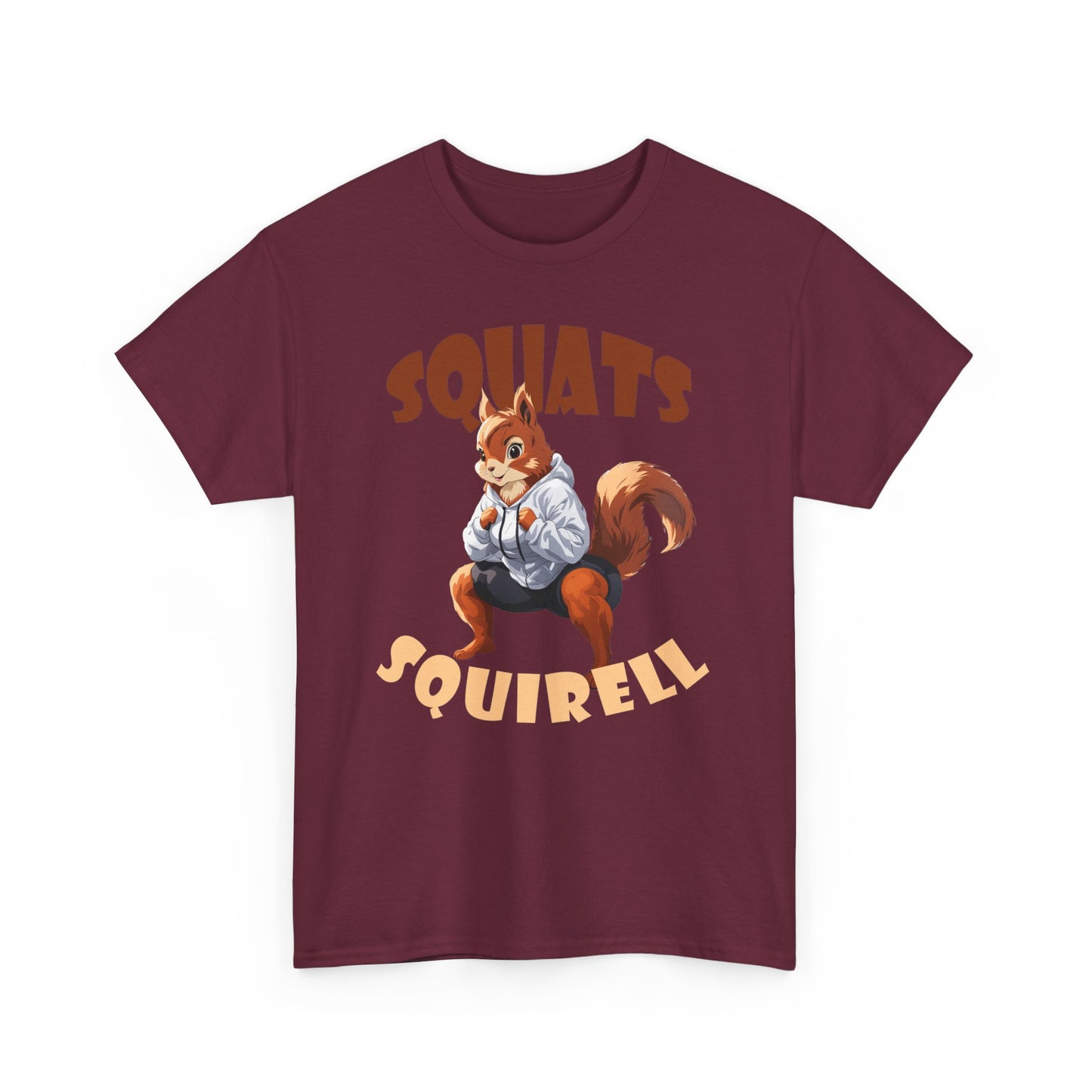 Squats Squirell T-Shirt - Lustiges Cartoon T-Shirt für Fitness-Enthusiasten und Katzenliebhaber