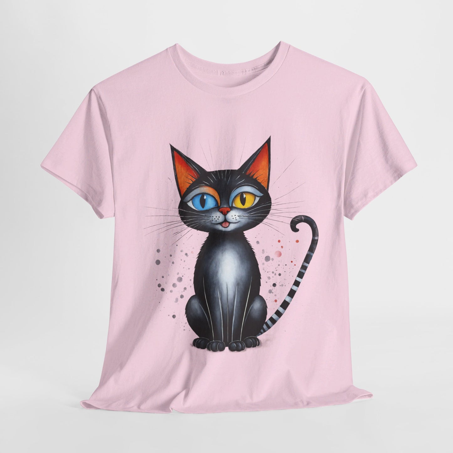 Cat Lover T-Shirt, Feline Graphic Tee, Multicolor Kitten Print Top, Animal Theme Shirt, Cat Enthusiast Clothing