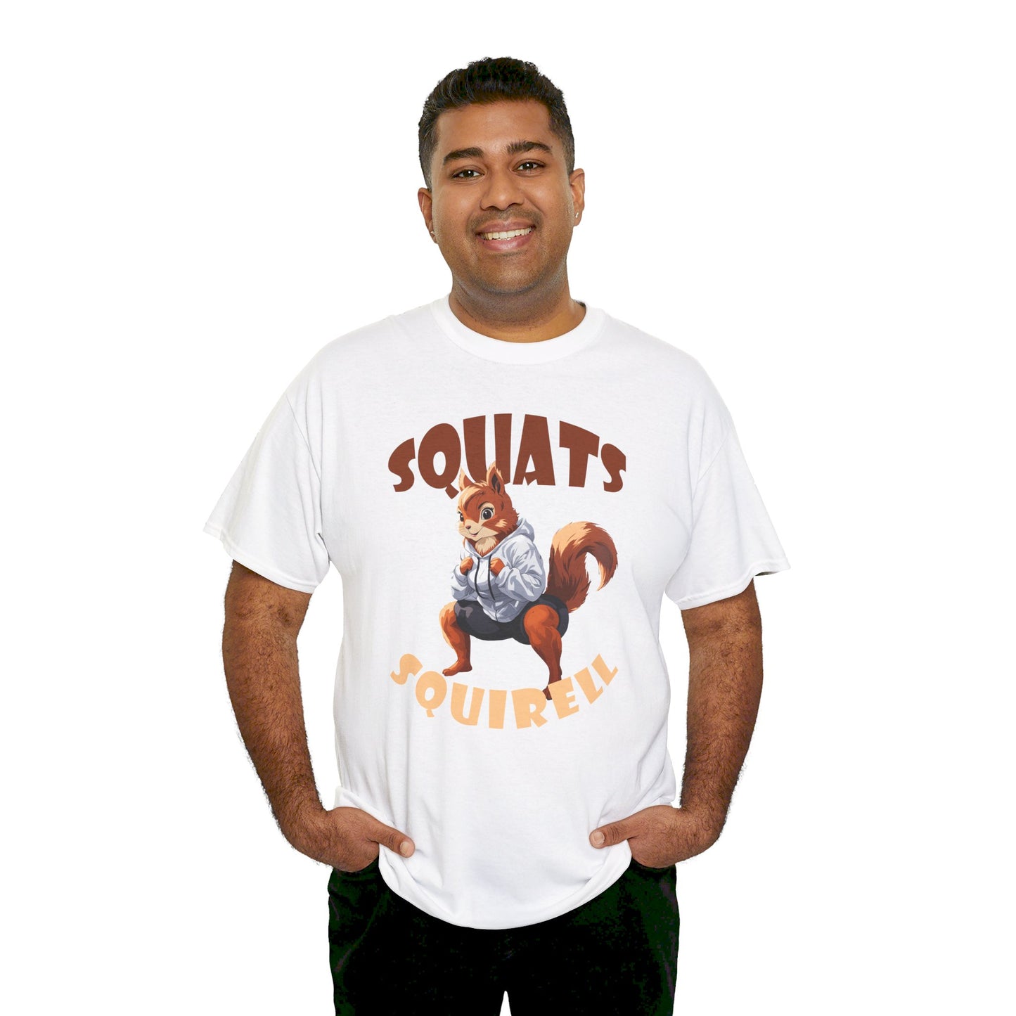 Squats Squirell T-Shirt - Lustiges Cartoon T-Shirt für Fitness-Enthusiasten und Katzenliebhaber