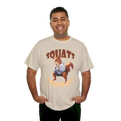 Squats Squirell T-Shirt - Lustiges Cartoon T-Shirt für Fitness-Enthusiasten und Katzenliebhaber