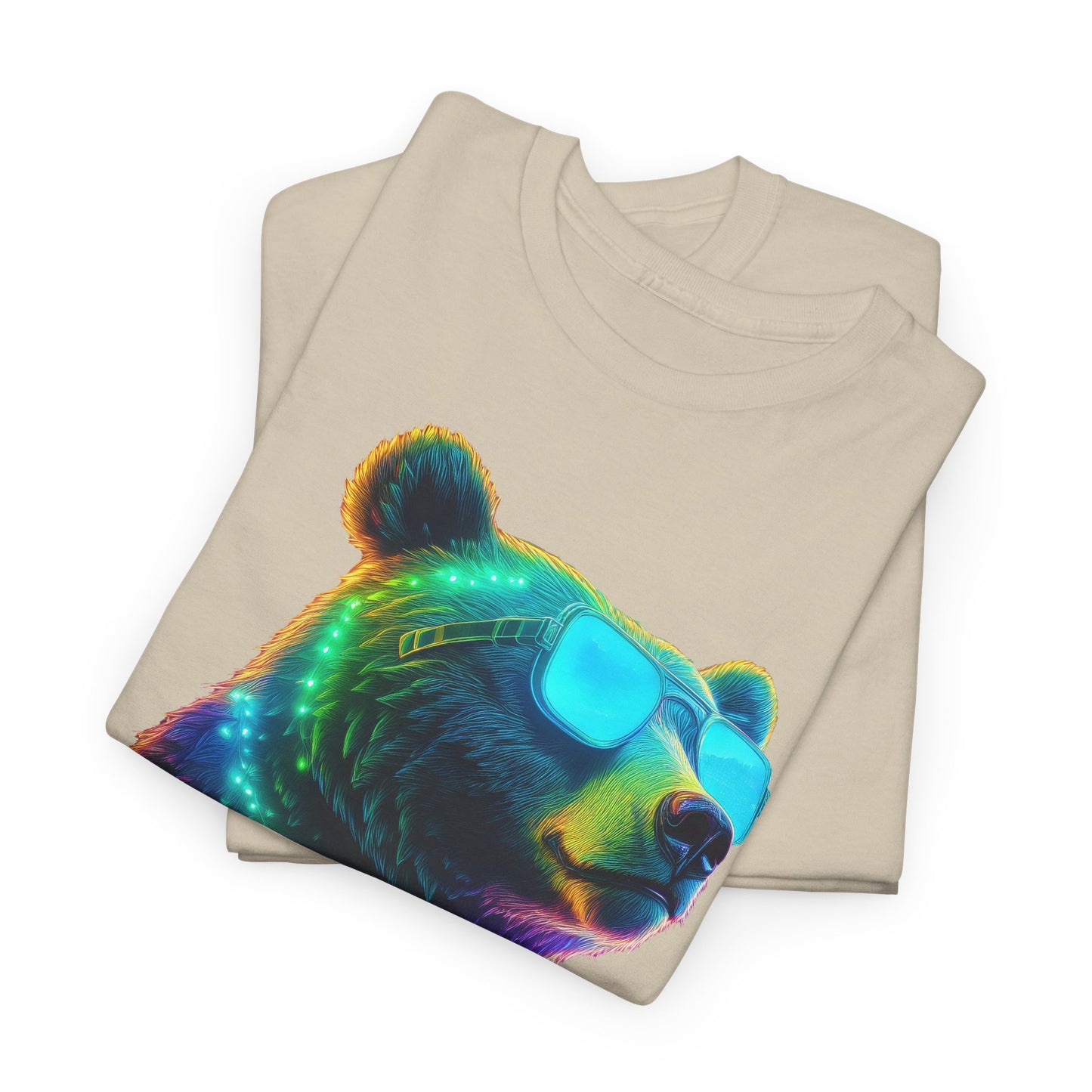 Cooler Bär mit Sonnenbrille T-Shirt / Neon Bären Grafik Design für Tierliebhaber und Streetwear Fans T-Shirt / Geschenk