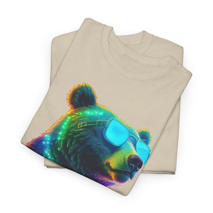 Cooler Bär mit Sonnenbrille T-Shirt / Neon Bären Grafik Design für Tierliebhaber und Streetwear Fans T-Shirt / Geschenk