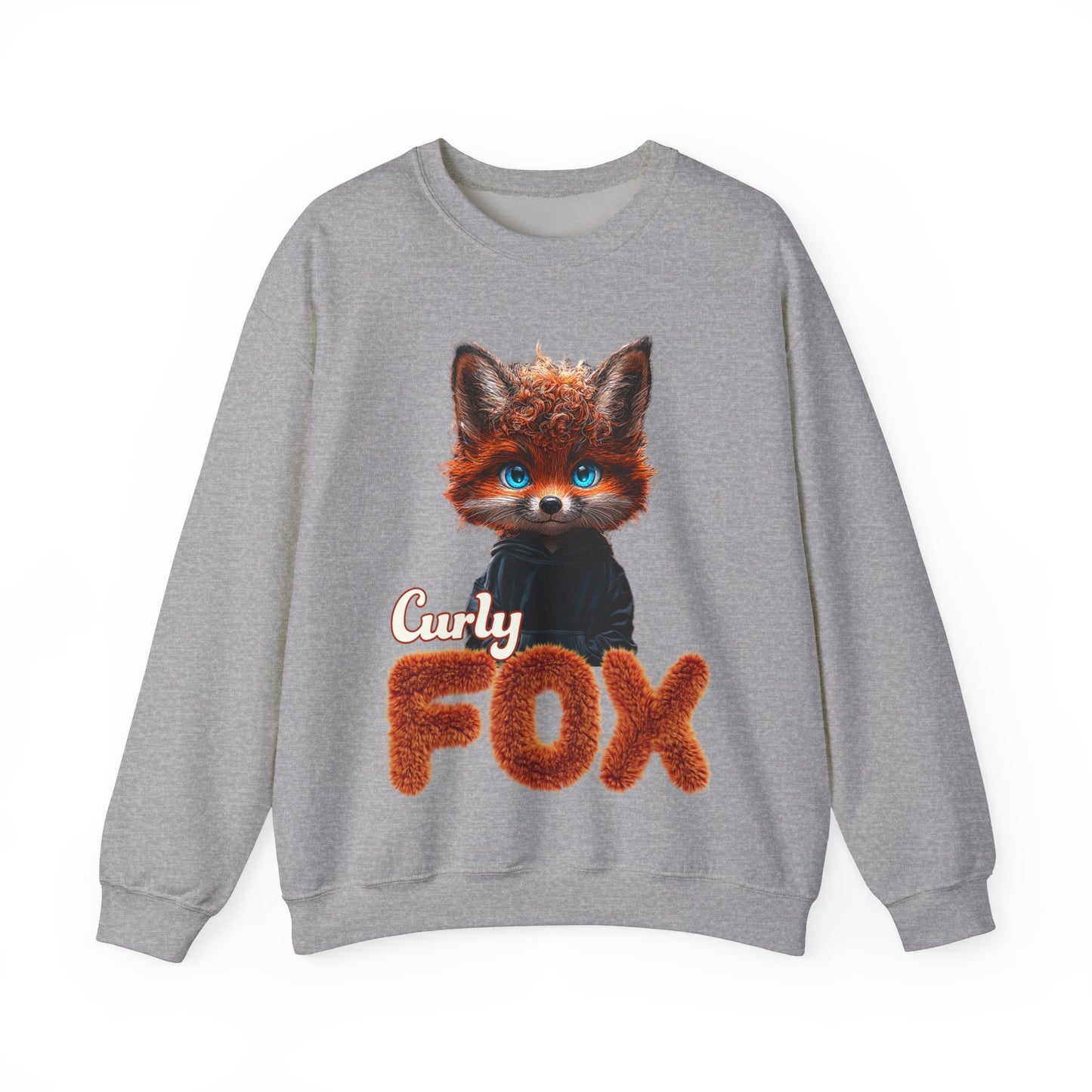 Sweatshirt Curly Fox Niedliches Fuchsmotiv mit lockigem Fell auf Kinder Sweatshirts /Trendiges Design für Tierliebhaber süss/Geschenk