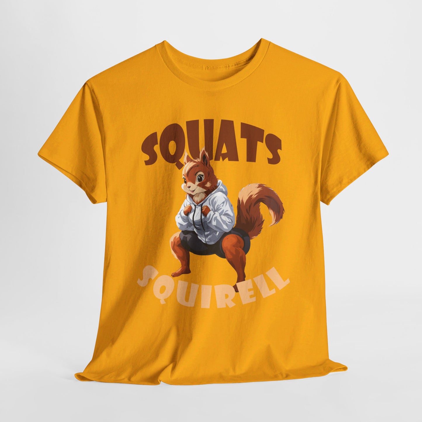 Squats Squirell T-Shirt - Lustiges Cartoon T-Shirt für Fitness-Enthusiasten und Katzenliebhaber