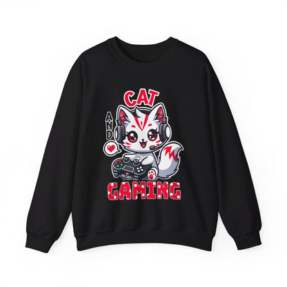 Cat and Gaming Unisex Heavy Blend™ Crewneck Sweatshirt / Anime / Katze / Geschenk / Zocken