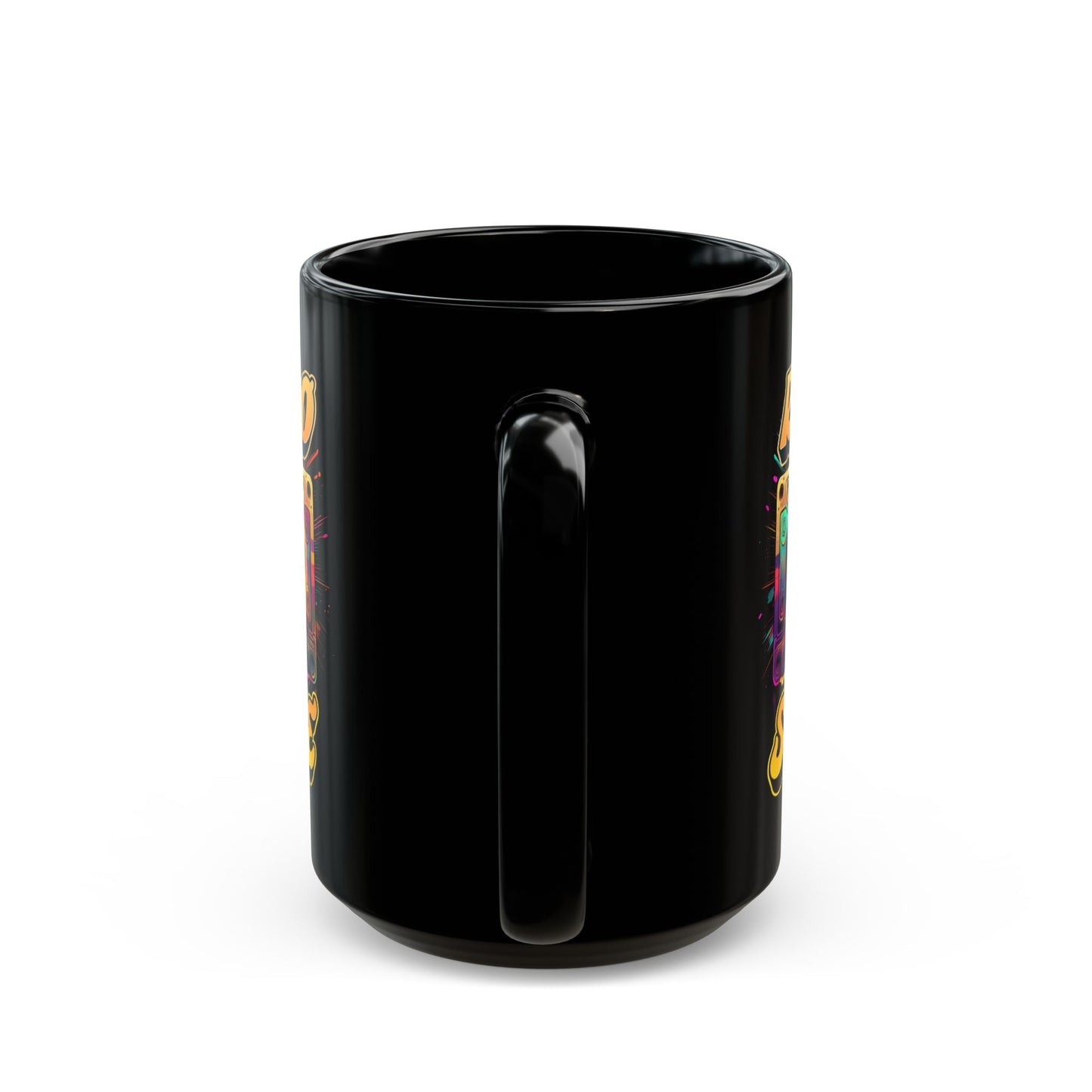 Oldschool Vibes 80er Retro Kassette Tasse, Geschenk für Musikliebhaber, Vintage Musik, Retro Kassette T-Shirt, Tasse Black Mug (11oz, 15oz)