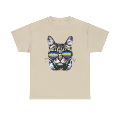 Groovy DJ Cat T-Shirt / Geschenk / Katzenliebhaber /Zocken / gaming / Comic / Katze / Kopfhörer / Musik / Music