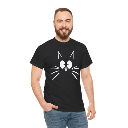 Minimalist Cat Face T-Shirt / Geschenk / Katzenliebhaber /Zocken / gaming / Comic / Katze