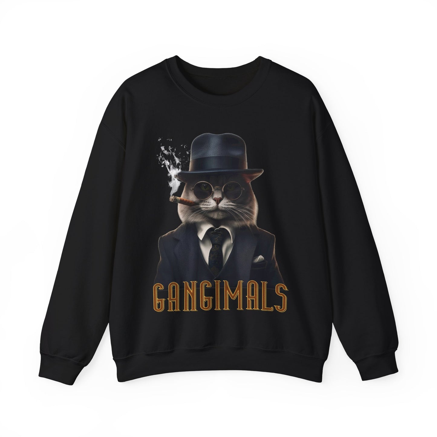 Retro Vintage Gangster Cat Sweatshirt, Gangimals Cool 1930's Kitty Jumper, Hipster Feline Streetwear, Urban Pullover, Unisex Hoodie Shirt