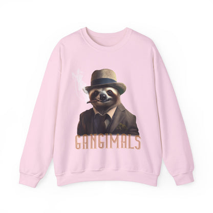 Sloth Gangster Sweatshirt / Cool Cat in 1930s Suit Design, Unisex, Gangimals Apparel, Vintage Feline Shirt, Animal Lover Gift