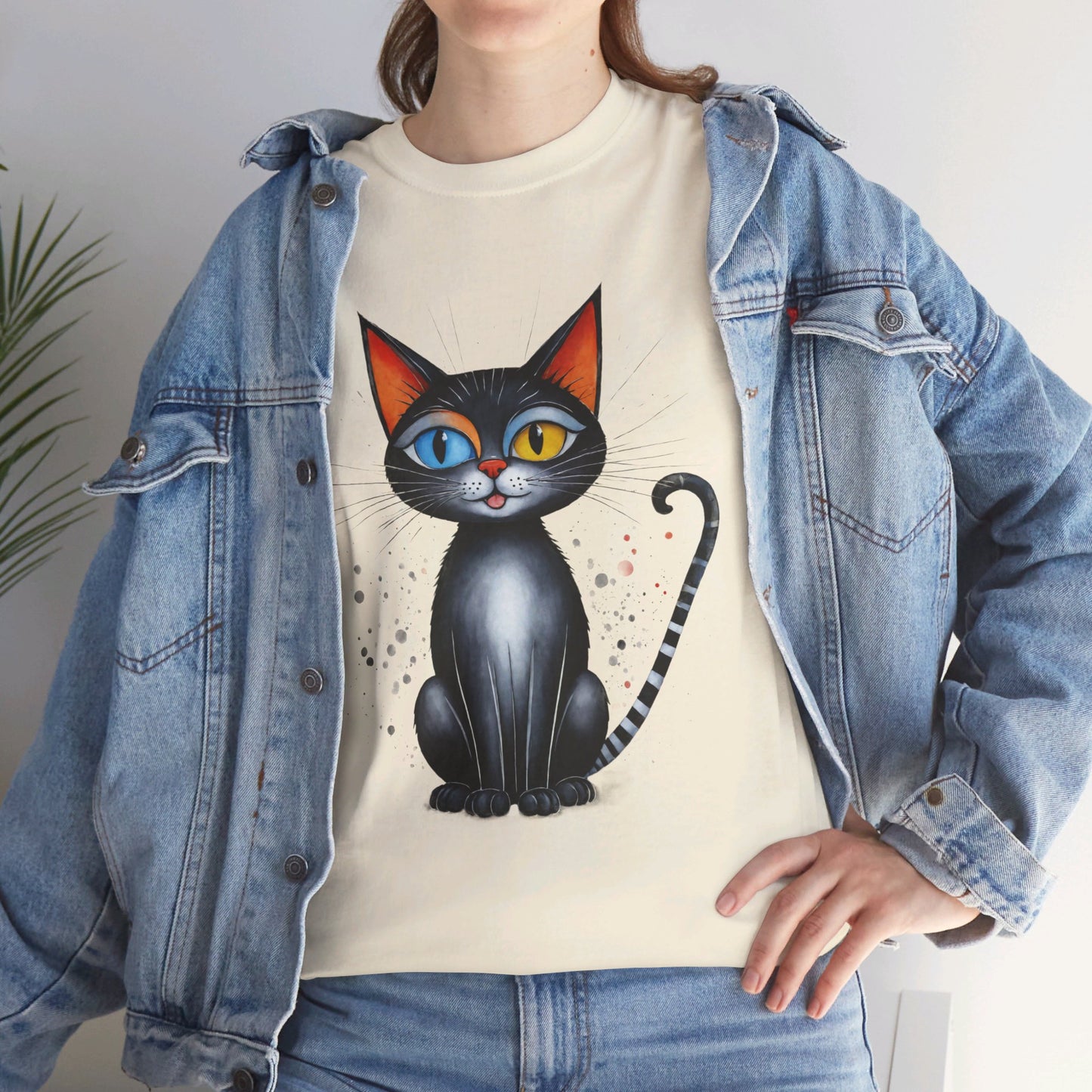 Cat Lover T-Shirt, Feline Graphic Tee, Multicolor Kitten Print Top, Animal Theme Shirt, Cat Enthusiast Clothing