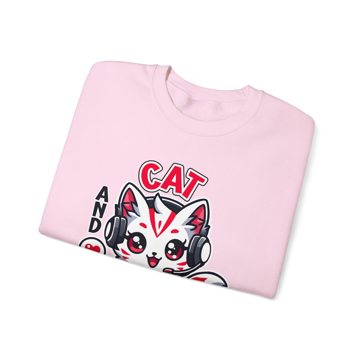 Cat and Gaming Unisex Heavy Blend™ Crewneck Sweatshirt