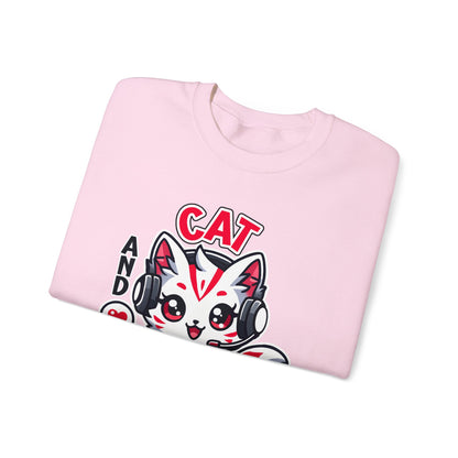 Cat and Gaming Unisex Heavy Blend™ Crewneck Sweatshirt