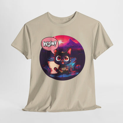 Wow! Gamer Cat" T-Shirt / Geschenk / Katzenliebhaber /Zocken / gaming / Comic / Katze