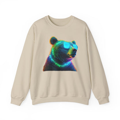 Bär mit Sonnenbrille Sweatshirt / Neon Bären Grafik / Design für Tierliebhaber und Streetwear Fans / Geschenk / Wild / Lustig