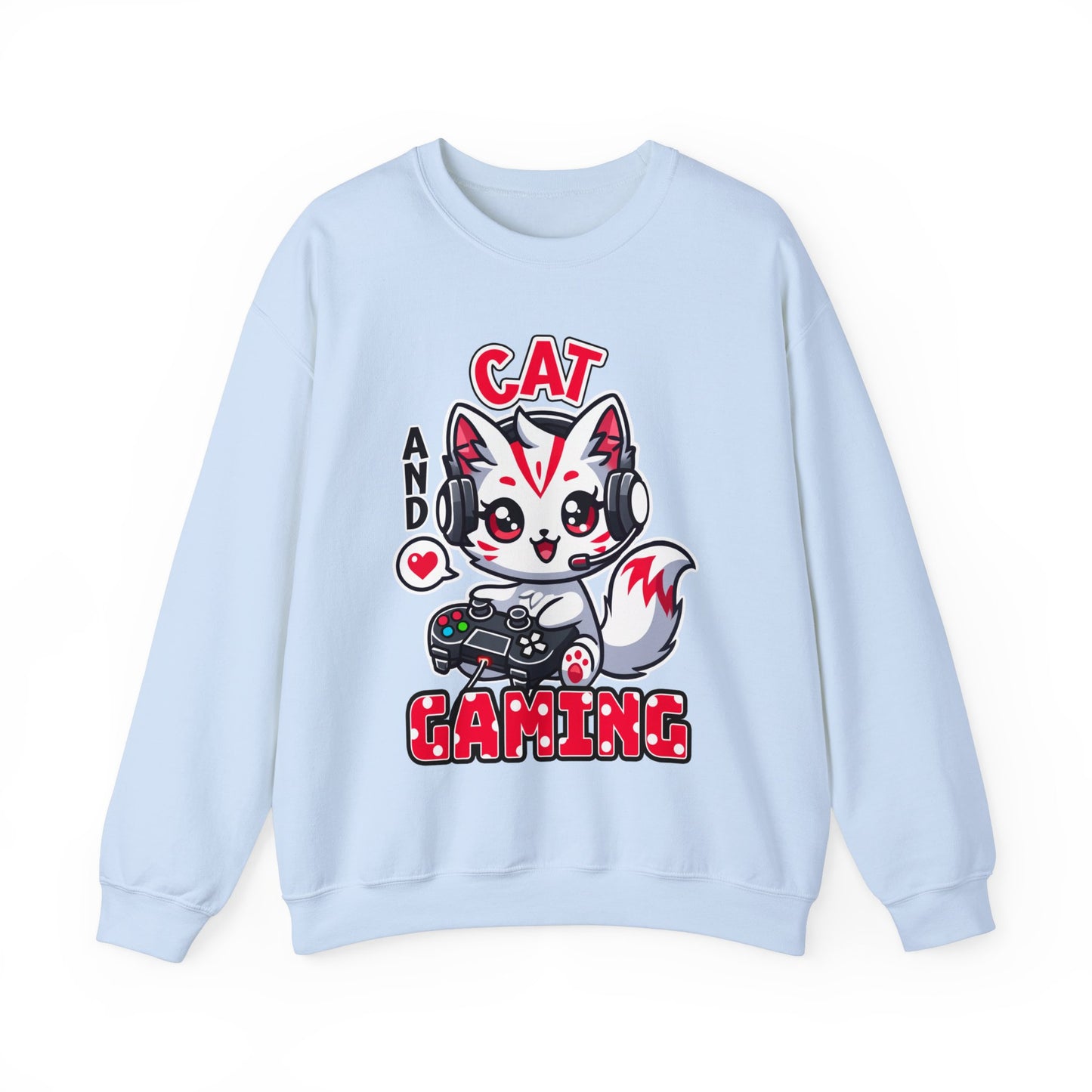 Cat and Gaming Unisex Heavy Blend™ Crewneck Sweatshirt