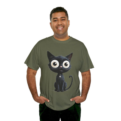 Cat Lover T-Shirt, Cute Kitty Tee, Adorable Feline Shirt, Big Eyed Cat Top, Animal Graphic Tee for Pet Owners