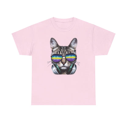 Groovy DJ Cat T-Shirt / Geschenk / Katzenliebhaber /Zocken / gaming / Comic / Katze / Kopfhörer / Musik / Music