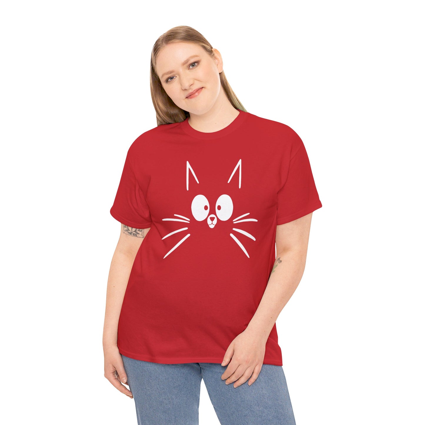 Minimalist Cat Face T-Shirt / Geschenk / Katzenliebhaber /Zocken / gaming / Comic / Katze