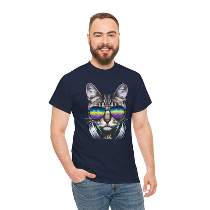 Groovy DJ Cat T-Shirt / Geschenk / Katzenliebhaber /Zocken / gaming / Comic / Katze / Kopfhörer / Musik / Music