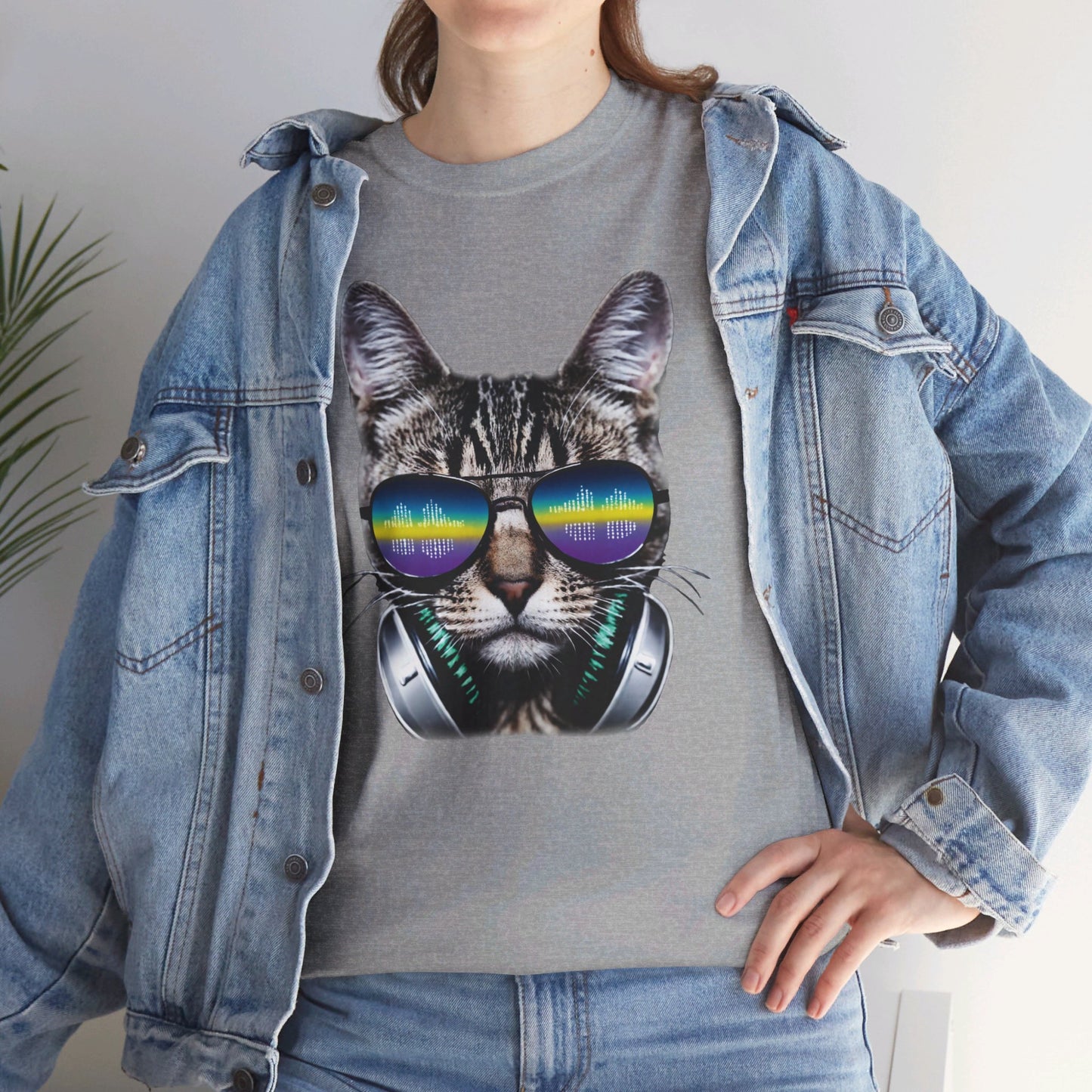 Groovy DJ Cat T-Shirt / Geschenk / Katzenliebhaber /Zocken / gaming / Comic / Katze / Kopfhörer / Musik / Music