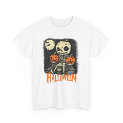 Halloween Pumpkin little Skull Tee, Spooky T-Shirt, Halloween Costume Shirt, Fall Witch Graphic Top, Halloween Party Outfit