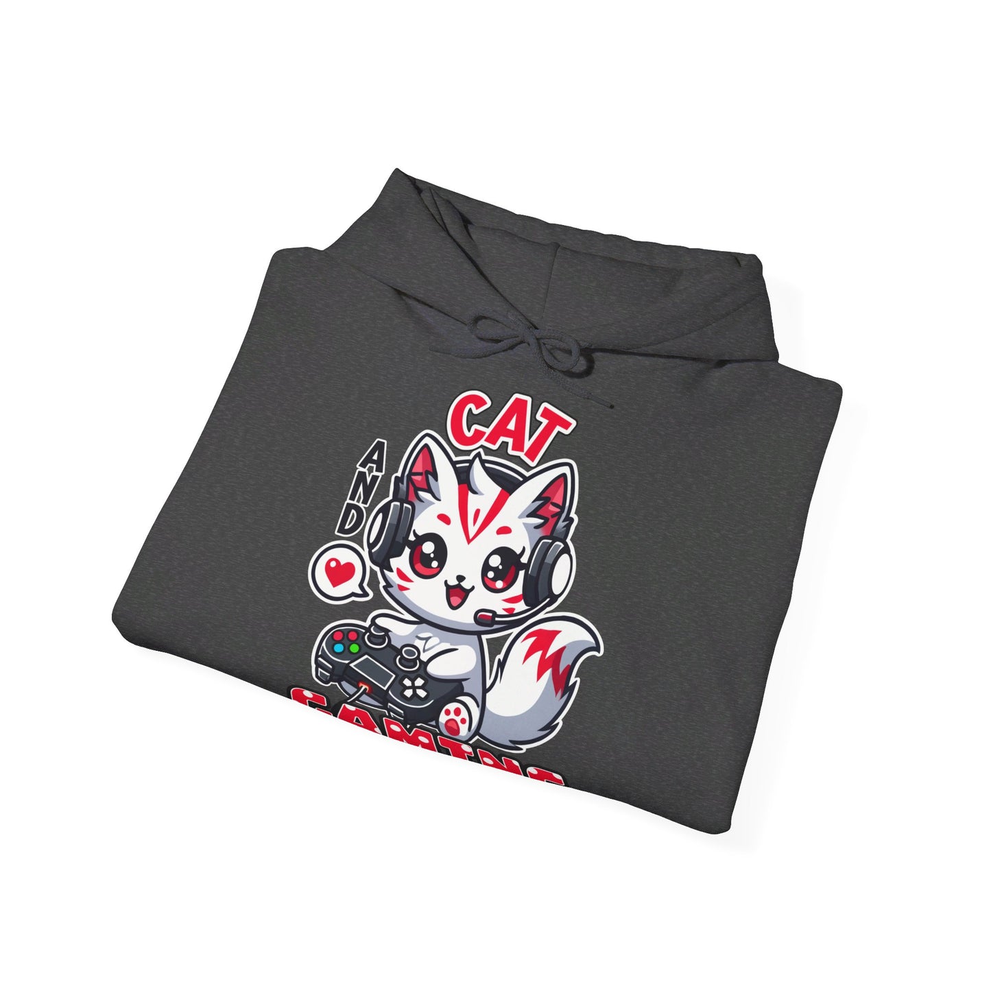 Cat and Gaming Unisex Heavy Blend™ Hooded Sweatshirt / Anime Katze / Geschenk / Zocken