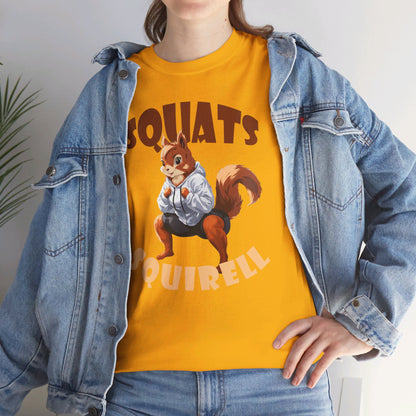 Squats Squirell T-Shirt - Lustiges Cartoon T-Shirt für Fitness-Enthusiasten und Katzenliebhaber