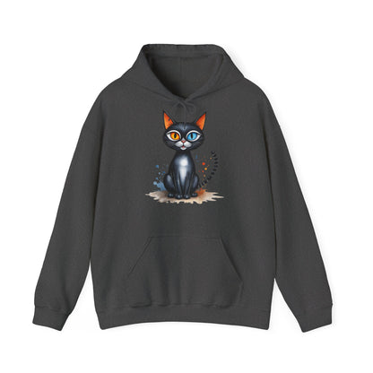 Cute Colourful Cat Hoodie, Cat Lover Sweatshirt, Whimsical Kitty Apparel, Fun Feline Jumper, Cat Lady Pullover, Vibrant Pet Hooded Top