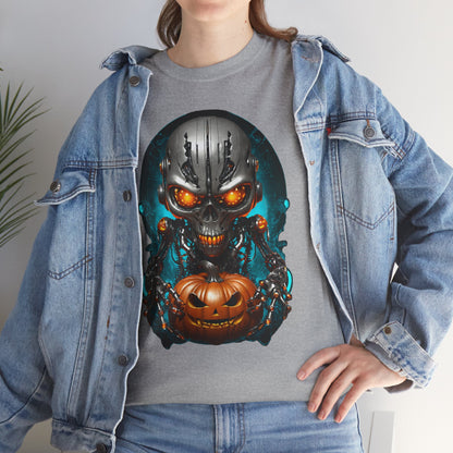 Halloween Pumking Cyborg T-Shirt, Halloween Tee, Unisex Shirt, Pumpkin Design Shirt, Halloween Costume